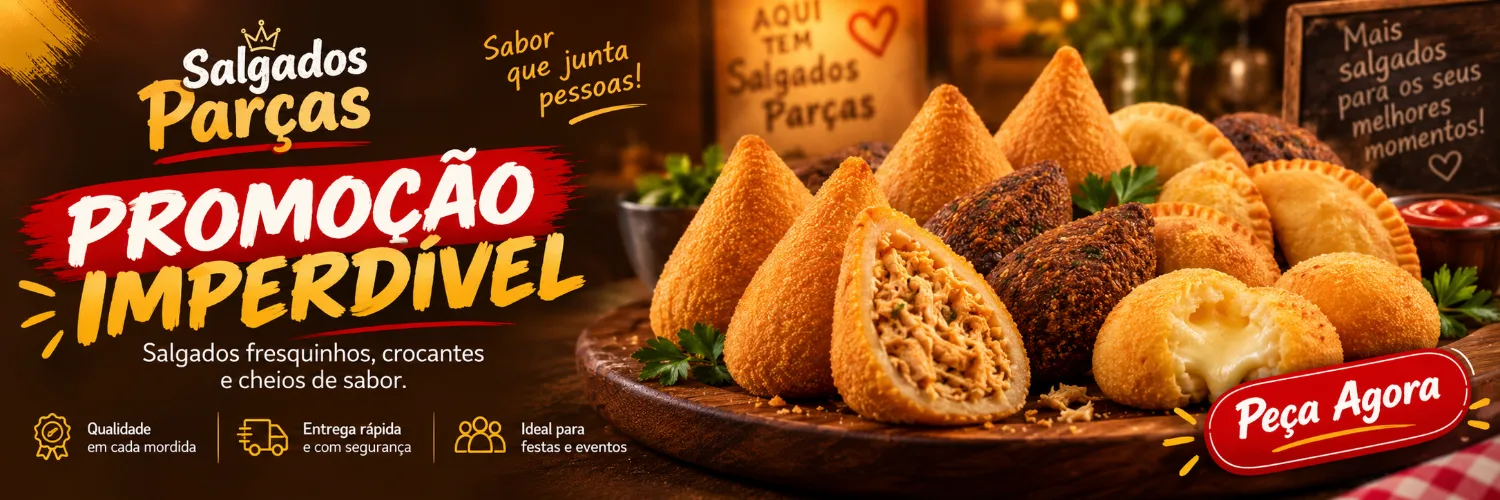 Capa da Salgados Parças — banner 2